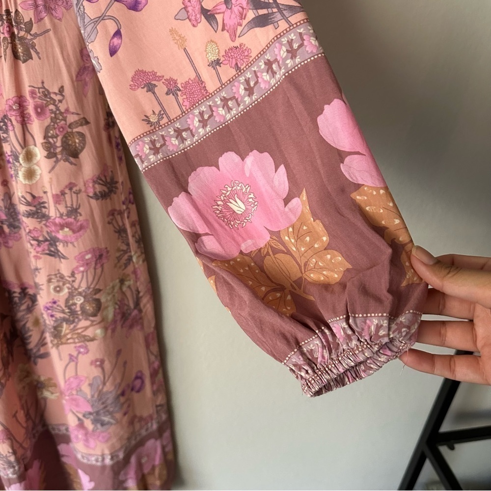 Bohemian Floral Midi Tassle Dress in Pink Size M - Picture 7 of 11